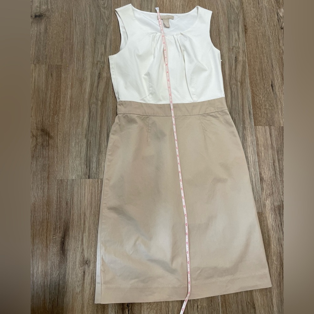 Banana Republic White and Tan Sleeveless Dress- Size 2 - Picture 7 of 12